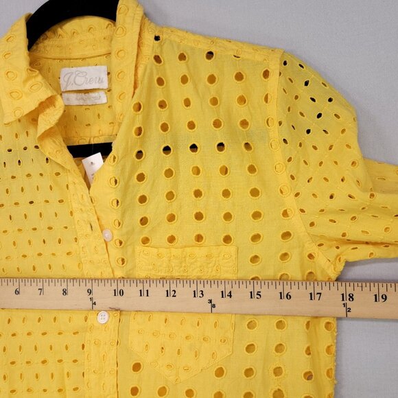 J.Crew Button Up Shirt And Tank Eyelet Womens Size 00 Yellow Cotton Boho Beach - Picture 9 of 16